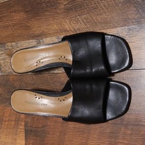 Black Sandals with a Slight heel  9.5
